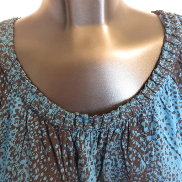 Jaclyn Smith Collection:  Black/Teal Blouse - Picture 2 of 5